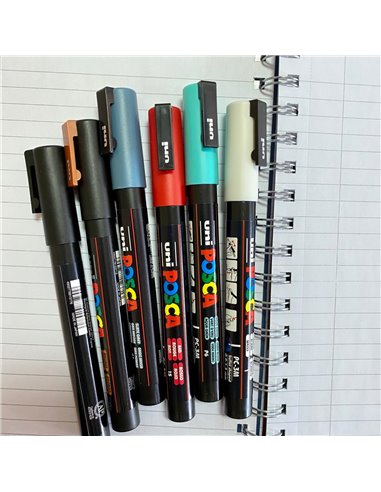 Set 6 Markere UNI POSCA PC-3M, 0.9-1.3 mm, POS46-PC3M