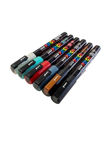 Set 6 Markere UNI POSCA PC-3M, 0.9-1.3 mm, POS46-PC3M