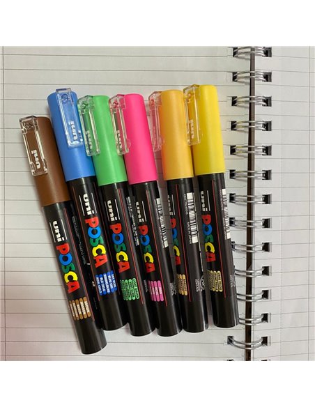 Set 6 markere UNI POSCA PC-1M, 0.7 - 1 mm, POS39-PC1M