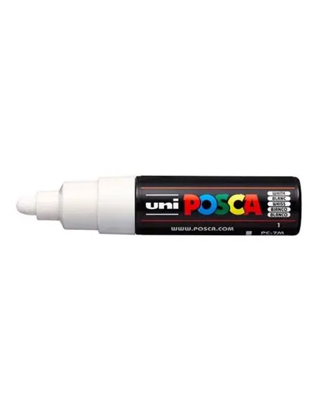 Marker UNI POSCA PC-7M, 4.5-5.5 mm, Alb
