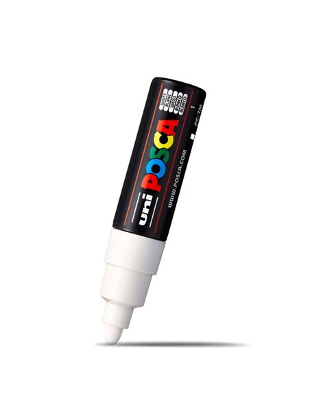 Marker UNI POSCA PC-7M, 4.5-5.5 mm, Alb