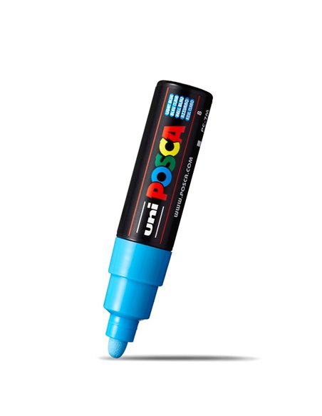 Marker UNI POSCA PC-7M, 4.5-5.5 mm, Albastru deschis