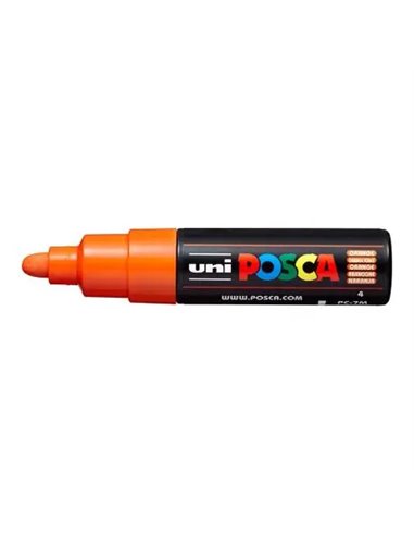 Marker UNI POSCA PC-7M, 4.5-5.5 mm, Portocaliu inchis