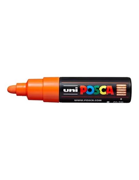 Marker UNI POSCA PC-7M, 4.5-5.5 mm, Portocaliu inchis