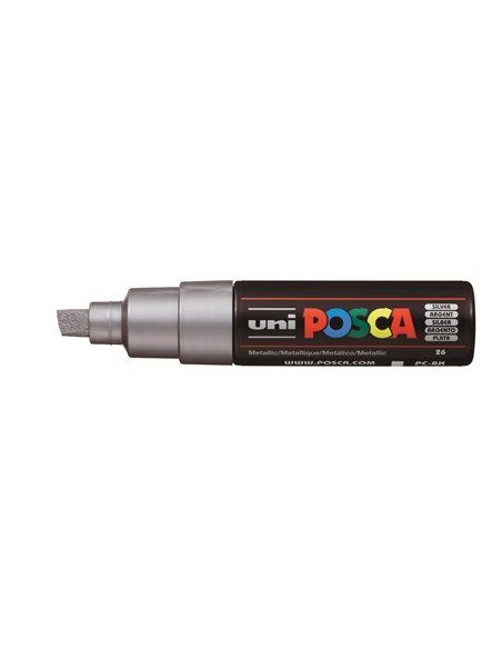 Marker UNI POSCA PC-8K, 8 mm, Argintiu