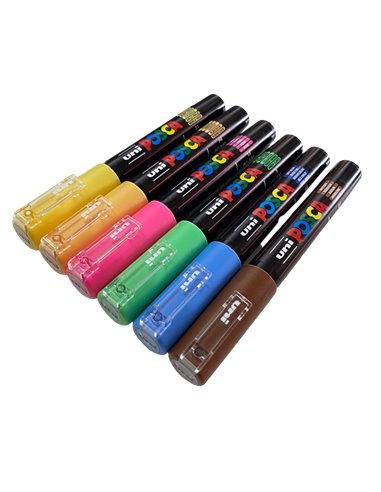 Set 6 markere UNI POSCA PC-1M, 0.7 - 1 mm, POS39-PC1M