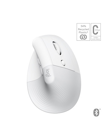 LOGITECH Lift for Mac Vertical Ergonomic Mouse - OFF-WHITE PALE GREY - 2.4GHZ BT - EMEA - ON+OFFLINE,B2C,MAC "910-006477" (inclu