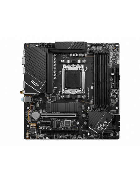 MSI Main Board Desktop PRO B650M-A WIFI (AM5, 4x DDR5, HDMI, DP, 2x PCI-E x16, 2x PCI-E x16, 2x M.2, 4x SATA 6G, 4x USB 2.0, 6x