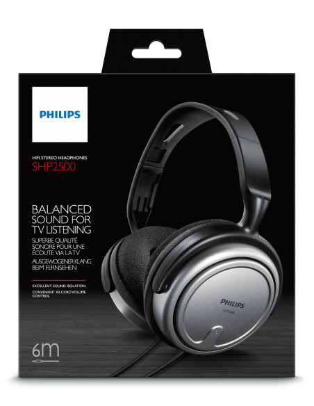 Casti audio Over-Ear Philips, SHP2500 10, Negru, "SHP2500 10" (include TV 0.8lei)