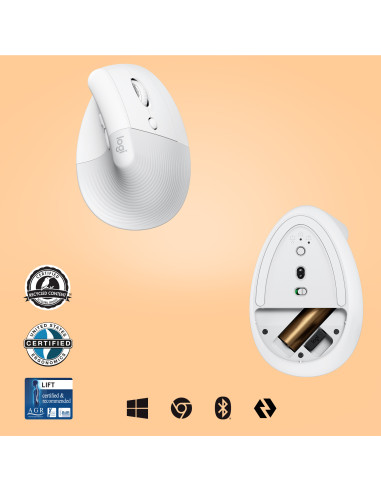LOGITECH Lift Vertical Ergonomic Mouse - OFF-WHITE PALE GREY - 2.4GHZ BT - EMEA - ON+OFFLINE,B2C "910-006475" (include TV 0.18le LOGITECH Lift Vertical Ergonomic Mouse - OFF-WHITE PALE GREY - 2.4GHZ BT - EMEA - ON+OFFLINE,B2C "910-006475" (include TV 0.18le