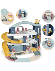Pista de masini Smoby Big Garage cu masinuta si 2