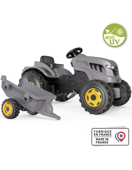 Tractor cu pedale si remorca Smoby Stronger XXL gri,S7600710202
