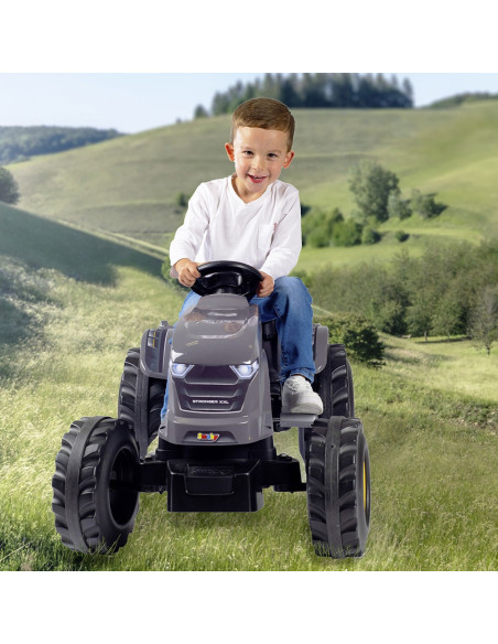 Tractor cu pedale si remorca Smoby Stronger XXL gri,S7600710202