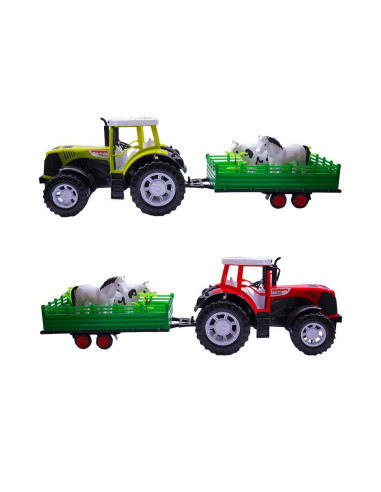 Tractor cu remorca si 2 animale, 54 cm,0488-216
