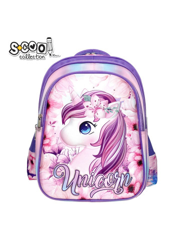 Ghiozdan 3D cu led UNICORN, 40x32x19.5 cm - S-COOL,SC2312