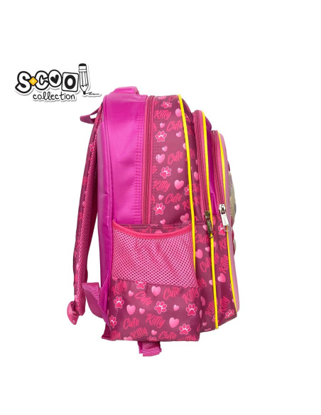 Ghiozdan 3D cu led CUTE KITTY, 40x32x19.5 cm - S-COOL,SC2313