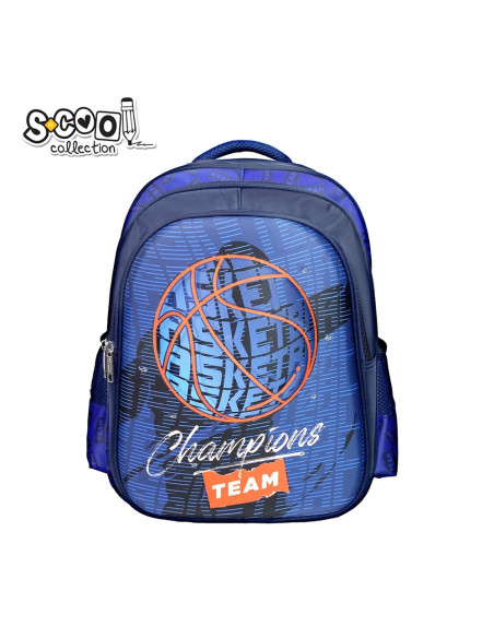 Ghiozdan 3D cu led BASKETBALL, 40x32x19.5 cm - S-COOL,SC2316