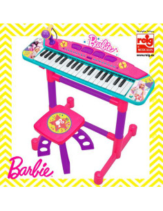 Keyboard cu microfon si scaunel Barbie,RG4411