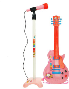 Set chitara si microfon roz Hello Kitty,RG1509