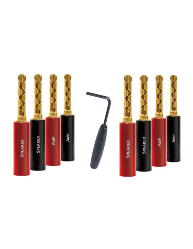 Mufa banana Audioquest SureGrip 100, Golden plated, (set