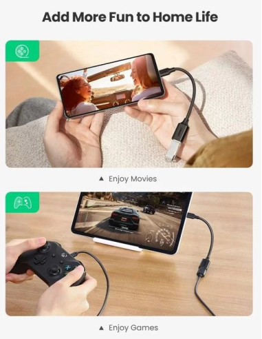 Cablu adaptor USB-A 3.0 la USB-C, OTG, 15cm, Ugreen 30701,30701