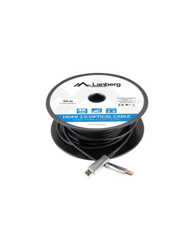 Cablu HDMI 80m prin fibra optica, 4K, Lanberg