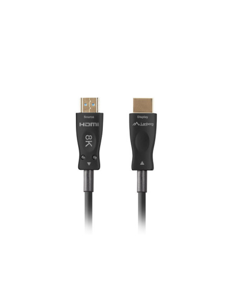 Cablu optic HDMI M/M V2.1, Lanberg, 50m,CA-HDMI-30FB-0500-BK Cablu optic HDMI M/M V2.1, Lanberg, 50m,CA-HDMI-30FB-0500-BK