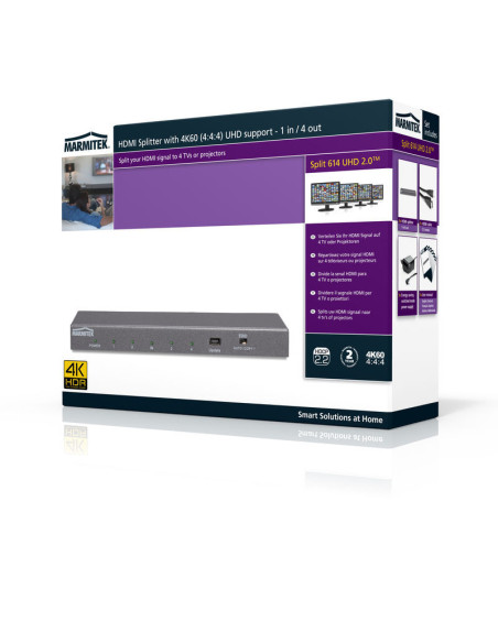 Splitter HDMI Marmitek cu 4K60 (4:4:4) si suport UHD, Split 614