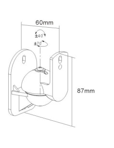 Suport boxe perete BlackMount WBM1 black twinpack 2