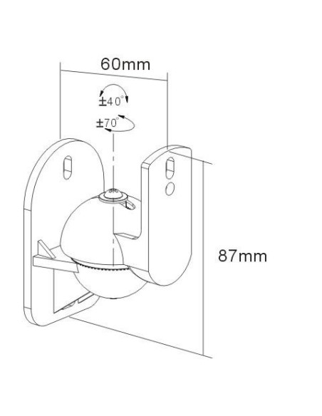 Suport boxe perete BlackMount WBM1 black twinpack