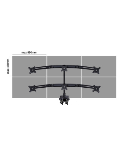 Suport pentru 3 monitoare /LCD birou Multibrackets,15"-24"