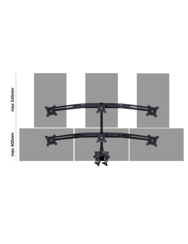 Suport pentru 3 monitoare /LCD birou Multibrackets,15"-24"