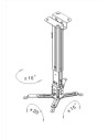 Suport videoproiector tavan GATV2, reglabil 63-100 cm, max. 15