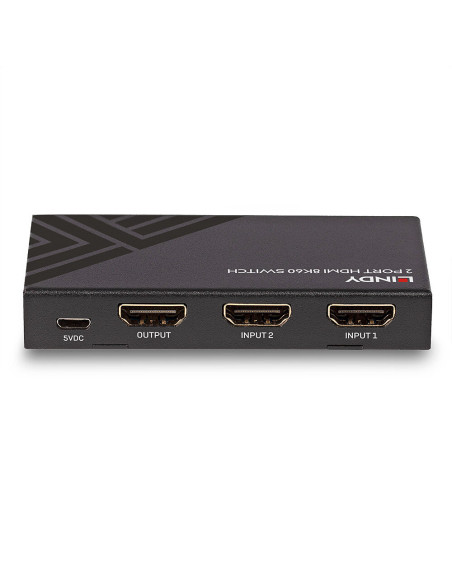 Switch HDMI 8K@60Hz, 2 in/1out Lindy 38337,38337
