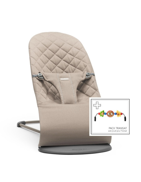 BabyBjorn - Balansoar Bliss Sand Grey, Bumbac cu bara de