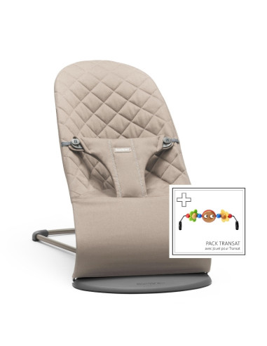 BabyBjorn - Balansoar Bliss Sand Grey, Bumbac cu bara de