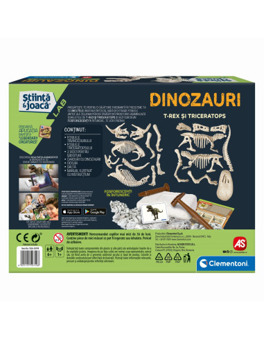 Descopera Dinozaurul T-rex & Triceraptor Fluo Stiinta Si