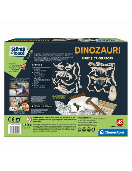Descopera Dinozaurul T-rex & Triceraptor Fluo Stiinta Si