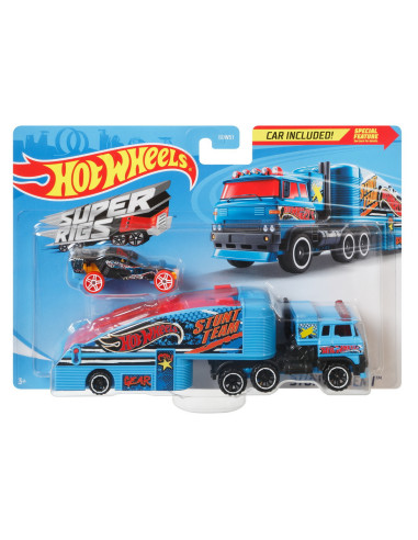 Set Camion Si Masina Sport Hot Wheels Stuntin Semi,MTBDW51_GBF16