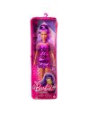 Papusa Barbie Fashionista Cu Par Mov Cu Rochie Cu Umeri