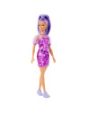 Papusa Barbie Fashionista Cu Par Mov Cu Rochie Cu Umeri