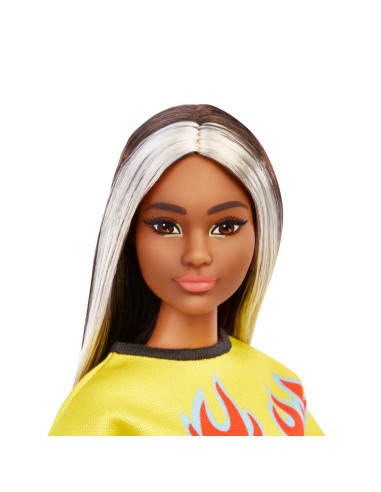 Papusa Barbie Fashionista Bruneta Cu Suvite Blonde,MTFBR37_HBV13