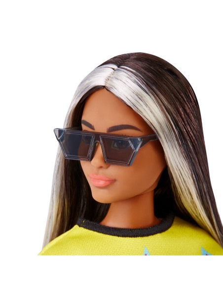 Papusa Barbie Fashionista Bruneta Cu Suvite Blonde,MTFBR37_HBV13