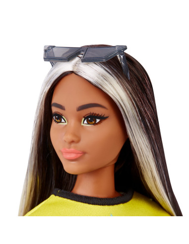 Papusa Barbie Fashionista Bruneta Cu Suvite Blonde,MTFBR37_HBV13