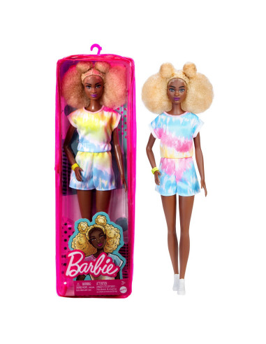 Papusa Barbie Fashionista Cu Par Afro Blond,MTFBR37_HBV14