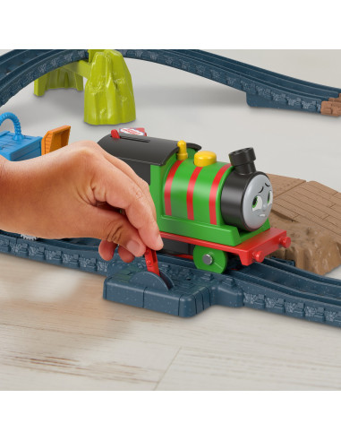 Thomas Set De Joaca Cu Locomotiva Percy Motorizata Si
