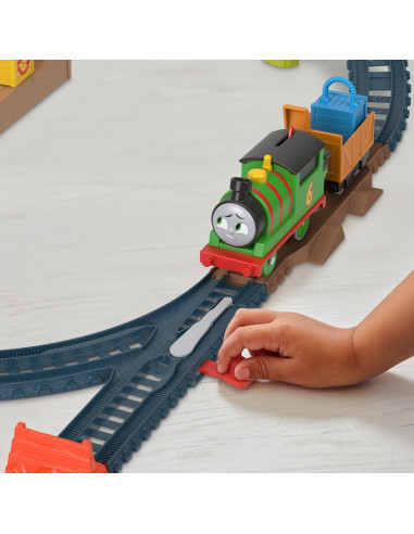 Thomas Set De Joaca Cu Locomotiva Percy Motorizata Si