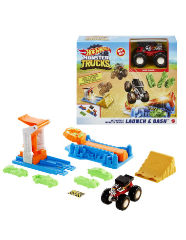 Hot Wheels Monster Truck Lansator Si Masina,MTGVK08