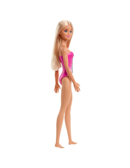 Papusa Barbie Blonda Cu Costum De Baie Roz,MTDWJ99_HDC50