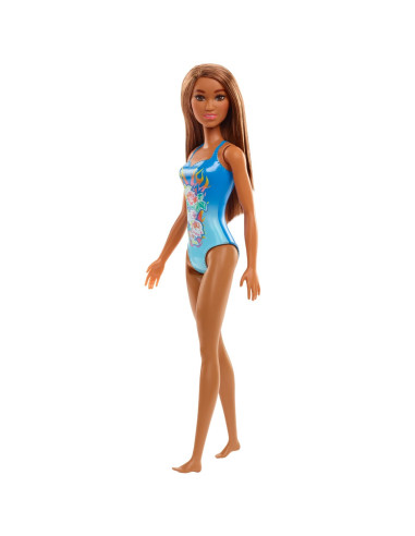 Papusa Barbie Satena Cu Costum De Baie Albastru,MTDWJ99_HDC51